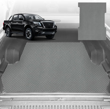 6D Diamond Ute Tub Mat for Nissan Navara Dual Cab NP300/D23 STX (Without Rear cupholder) 2015-Current - Black & Grey - 0