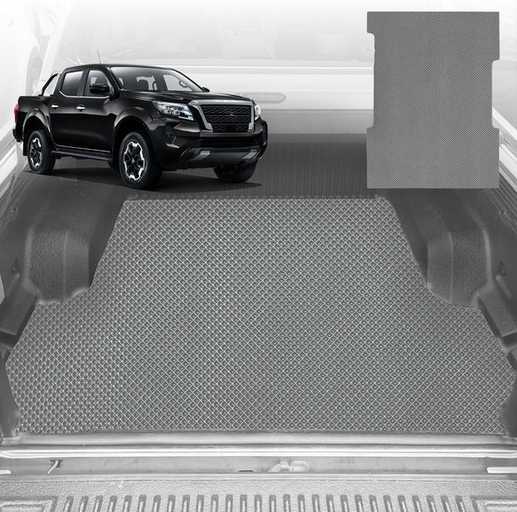 6D Diamond Ute Tub Mat for Nissan Navara Dual Cab NP300/D23 STX (Without Rear cupholder) 2015-Current - Black & Grey