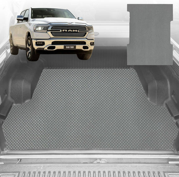 6D Diamond Ute Tub Mat for RAM 1500 Laramie (DT) 2019-Current Without rambox 6ft 4in Bed Length - Black & Grey