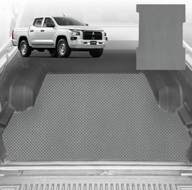 6D Diamond Ute Tub Mat for All-New Mitsubishi Triton Double Cab (LC/MV) 2024-Current (with Factory Plastic Tub Liner) - Black & Grey - 0
