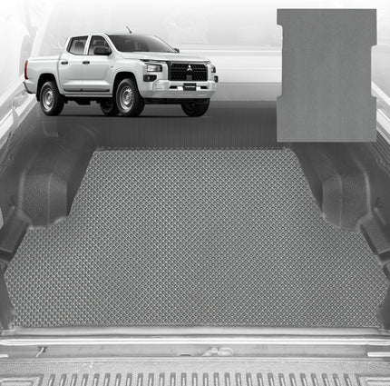 6D Diamond Ute Tub Mat for All-New Mitsubishi Triton Double Cab (LC/MV) 2024-Current - Black & Grey - 0