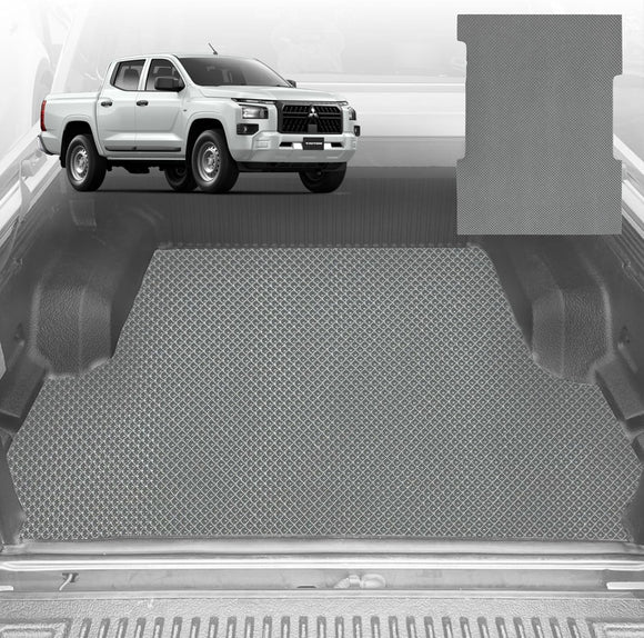 6D Diamond Ute Tub Mat for All-New Mitsubishi Triton Double Cab (LC/MV) 2024-Current - Black & Grey