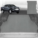 6D Diamond Ute Tub Mat for Ford Ranger (PX Dual Cab Ute) 2012-2015 (with Plastic tub Liner) - Black & Grey-2