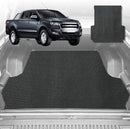 6D Diamond Ute Tub Mat for Ford Ranger (PX Dual Cab Ute) 2012-2015 (with Plastic tub Liner) - Black & Grey-1