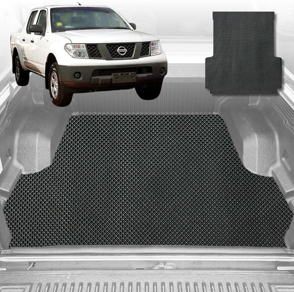 6D Diamond Ute Tub Mat for Nissan Navara (D40-RX) 2005-2015 (with Factory Plastic Tub Liner) - Black & Grey