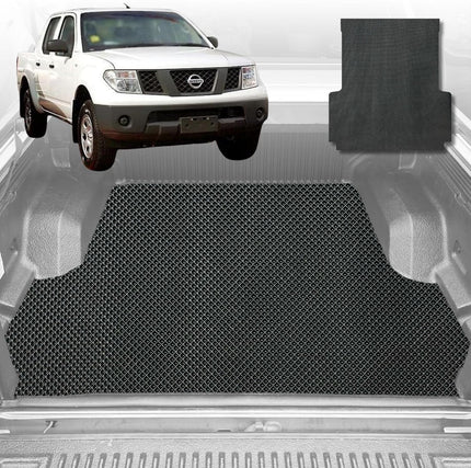 6D Diamond Ute Tub Mat for Nissan Navara (D40-RX) 2005-2015 - Black & Grey