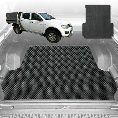 6D Diamond Ute Tub Mat for Mitsubishi Triton Double Cab (ML) 2006-2009 (with Spray On Liner or No Liner) - Black & Grey