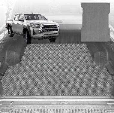 6D Diamond Ute Tub Mat for Toyota Hilux Double Cab 2015-Current  - Black & Grey - 0