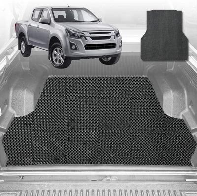 6D Diamond Ute Tub Mat for Isuzu D-Max Crew Cab RG 2020-Current (with Spray on Liner or no Liner) - Black & Grey