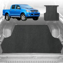 6D Diamond Ute Tub Mat for Toyota Hilux Double Cab 2005-2015 (with Spray on Liner or no Liner)  - Black & Grey-1