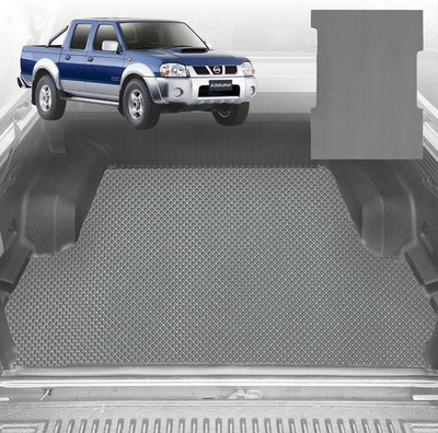 6D Diamond Ute Tub Mat for Nissan Navara Dual Cab (DX/D22 STR) 1997-2018 D22 - Custom Fit - Black & Grey - 0