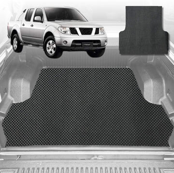 6D Diamond Ute Tub Mat for Nissan Navara Dual Cab (D40 ST/STX) 2005-2014 - Black & Grey