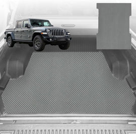 6D Diamond Ute Tub Mat for Jeep Gladiator JT 2020-Current (With Spray On Liner or No Liner) - Black & Grey - 0