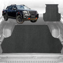 6D Diamond Ute Tub Mat for Nissan Navara Dual Cab Pro-4X 2022-Current (with Factory Plastic tub Liner) - Black & Grey-1