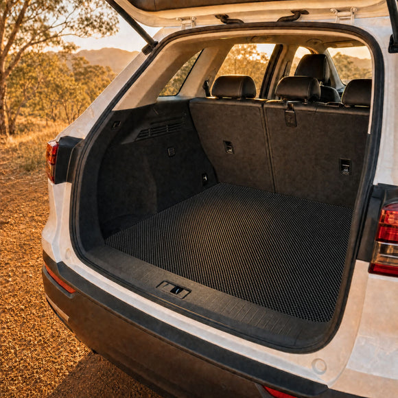 6D Diamond Car Boot Cargo Mat for Toyota RAV4 2006 - 2012 (XA30) - Heavy Duty Carpet Liner - All-Weather Resistance - Easy to use - Odorless Material - Black & Grey
