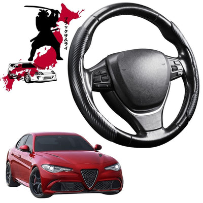 Black Samurai Segmented Steering Wheel Cover for Alfa Romeo Giulia 2016 - Current (952)