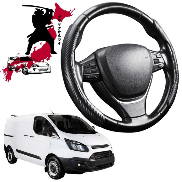 Black Samurai Segmented Steering Wheel Cover for Ford Transit Sport 2014 - Current