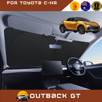 Front Windscreen Sun Shade for Toyota C-HR 2024 - Current Koba - Standard 150 x 85 cm - Black