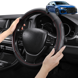 Steering Wheel Cover Pro Extra Layer for Audi A3 S3 RS3 2020 - Current (8Y) - Breathable & Anti-Slip - D-Shape 38 cm