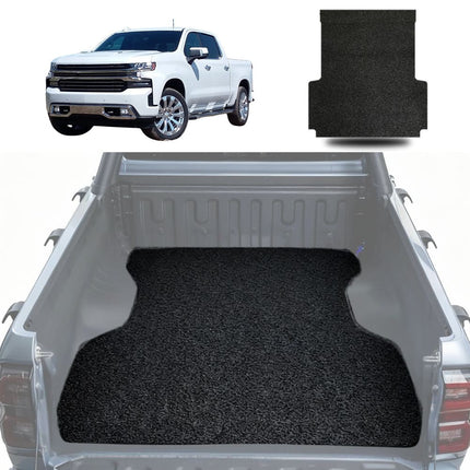 Honeycomb UTE Tub Mat Tray Liner for Chevrolet Silverado 1500 (GMT T1XX) 2019 - Current (6ft 10 in Bed) - In 2 Pcs - Black & Grey