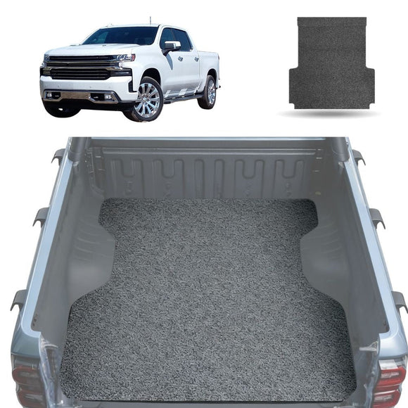 Honeycomb UTE Tub Mat Tray Liner for Chevrolet Silverado 1500 (GMT T1XX) 2019 - Current (6ft 10 in Bed) - In 2 Pcs - Black & Grey