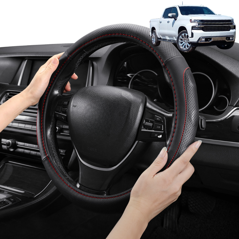 Steering Wheel Cover Pro Extra Layer for Chevrolet Silverado 2019 - Current (GMT T1XX) - Breathable & Anti-Slip