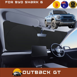 Front Windscreen Sun Shade for BYD Shark 6 2024 - Current - Standard 150 x 85 cm - Black