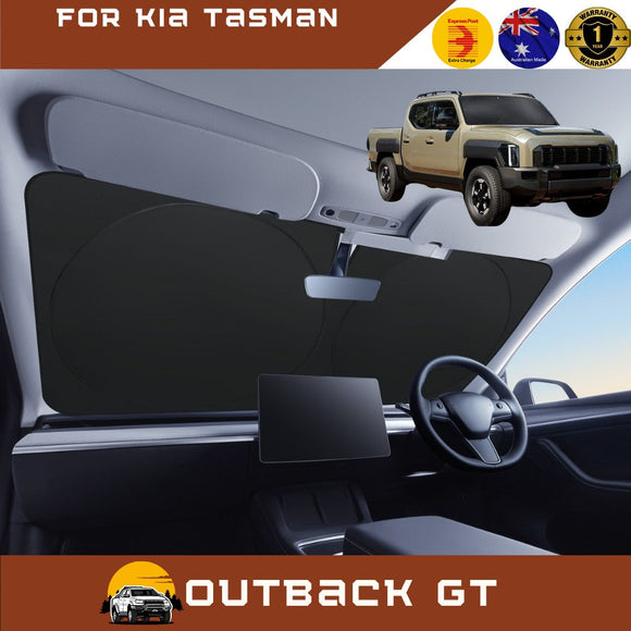 Front Windscreen Sun Shade for Kia Tasman 2025 - Current - Standard 150 x 85 cm - Black