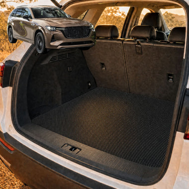 6D Diamond Car Boot Cargo Mat for Mazda CX-80 2025 - Current - Heavy Duty Carpet Liner - All-Weather Resistance - Easy to use - Odorless Material - Black & Grey