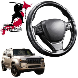 Black Samurai Segmented Steering Wheel Cover for Toyota LandCruiser Prado 2024 - Current (GX, GXL, VX, Altitude, Kakadu)