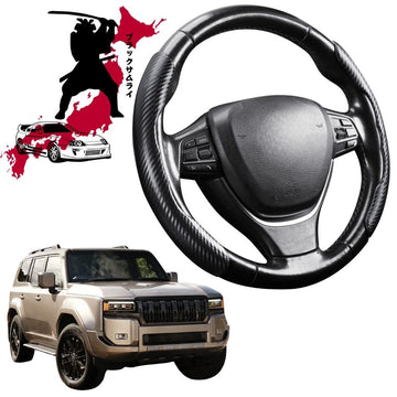 Black Samurai Segmented Steering Wheel Cover for Toyota LandCruiser Prado 2024 - Current (GX, GXL, VX, Altitude, Kakadu)