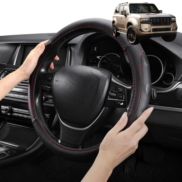 Steering Wheel Cover Pro Extra Layer for Toyota Landcruiser Prado 2024 - Current (GX, GXL, VX, Altitude, Kakadu) - Breathable & Anti-Slip - Circle 38 cm
