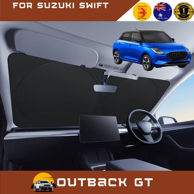 Front Windscreen Sun Shade for Suzuki Swift 2024 - Current (Hybrid) - Standard 150 x 85 cm - Black
