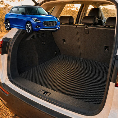 6D Diamond Car Boot Cargo Mat for Suzuki Swift 2024 - Current (Hybrid) - Heavy Duty Carpet Liner - All-Weather Resistance - Easy to use - Odorless Material - Black & Grey
