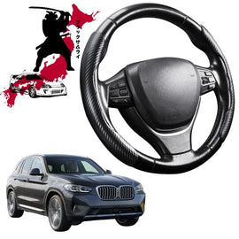 Black Samurai Segmented Steering Wheel Cover for BMW X3 2018 - Current (G01)