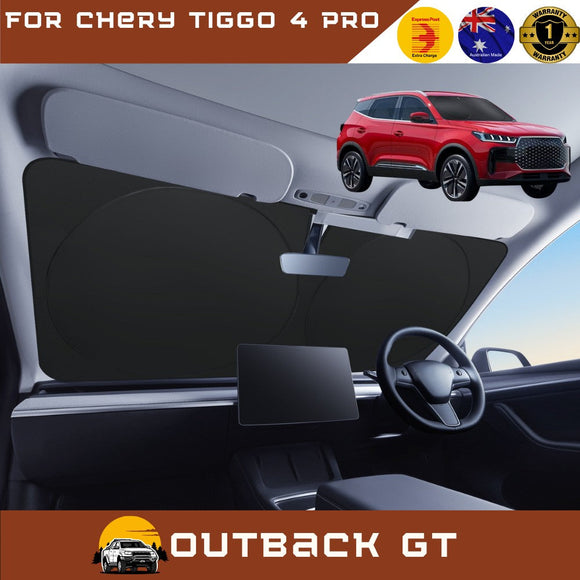 Front Windscreen Sun Shade for Chery Tiggo 4 Pro 2024 - Current - Standard 150 x 85 cm - Black