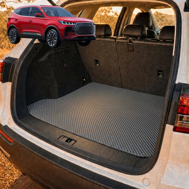 6D Diamond Car Boot Cargo Mat for Chery Tiggo 4 Pro 2024 - Current - Heavy Duty Carpet Liner - All-Weather Resistance - Easy to use - Odorless Material - Black & Grey - 0