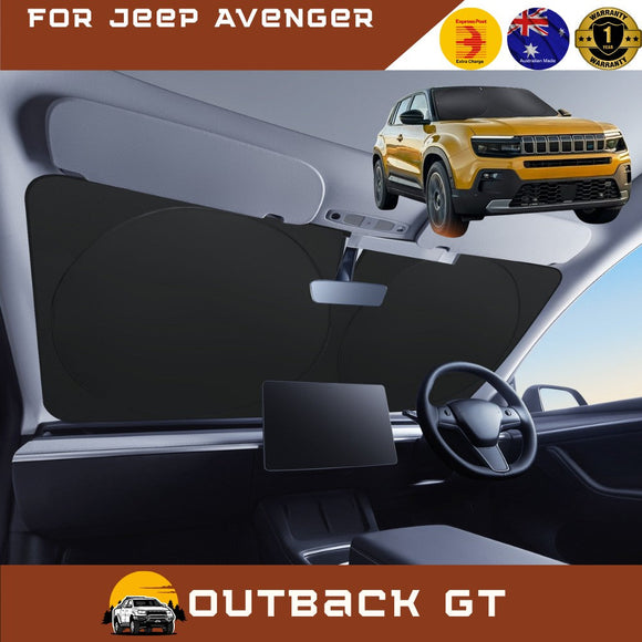 Front Windscreen Sun Shade for Jeep Avenger 2024 - Current - Standard(150*85) - Black
