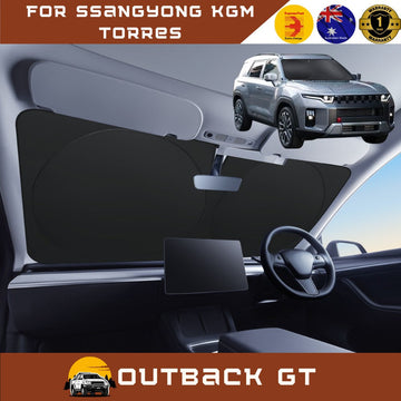 Front Windscreen Sun Shade for SsangYong KGM Torres 2025 - Current - Standard 150 x 85 cm - Black