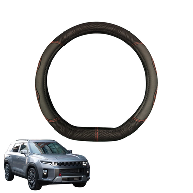 Steering Wheel Cover for KGM SsangYong Torres 2025 - Current  - Black Microfiber Leather - D-Shape 38 cm