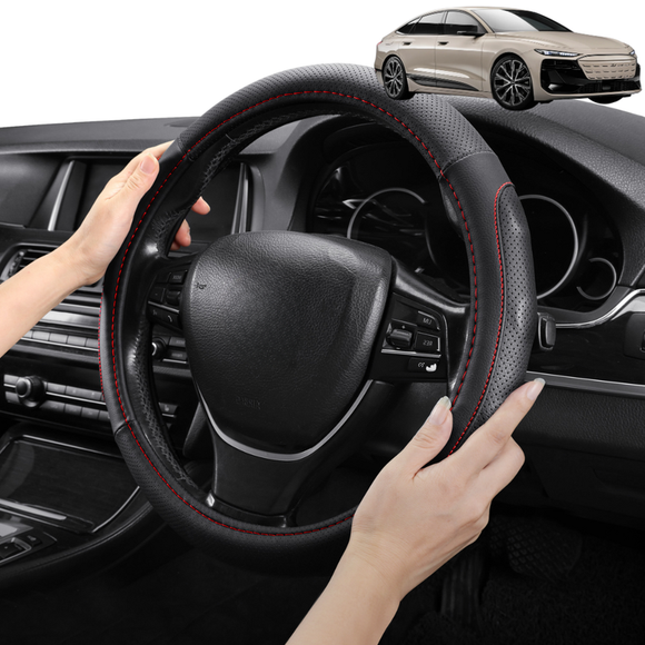 Steering Wheel Cover Pro Extra Layer for Audi e-tron 2025 - Current - Breathable & Anti-Slip - D-Shape 38 cm