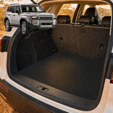 6D Diamond Car Boot Cargo Mat for Toyota Prado 2024 - Current (J250) - Heavy Duty Carpet Liner - All-Weather Resistance - Easy to use - Odorless Material - Black & Grey