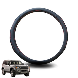 Steering Wheel Cover for Toyota Prado 2024 - Current (J250) - Black Microfiber Leather - Circle 38 cm