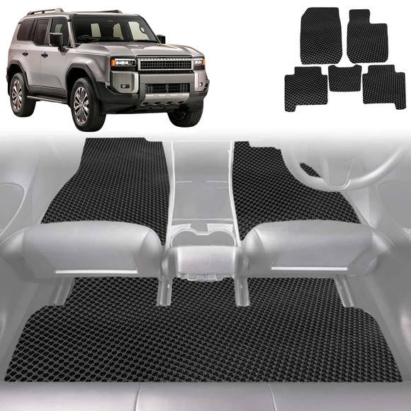 6D Diamond Car Floor Mats for Toyota Prado 2024 - Current (J250) - Custom-Fit Carpet Liner