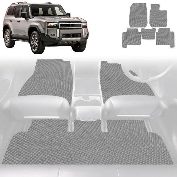 6D Diamond Car Floor Mats for Toyota Prado 2024 - Current (J250) - Custom-Fit Carpet Liner