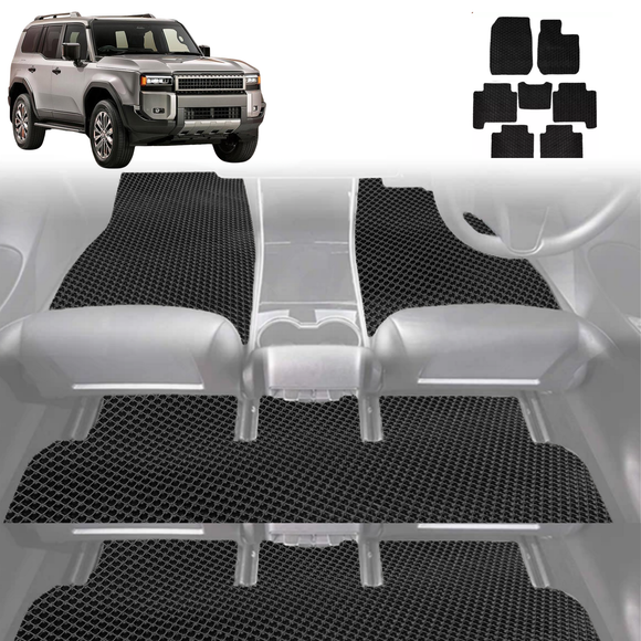 6D Diamond Car Floor Mats for Toyota Prado 2024 - Current (J250) - Custom-Fit Carpet Liner