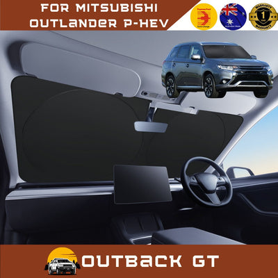 Front Windscreen Sun Shade for Mitsubishi Outlander P-HEV 2013 - 2020 - Standard 150 x 85 cm - Black