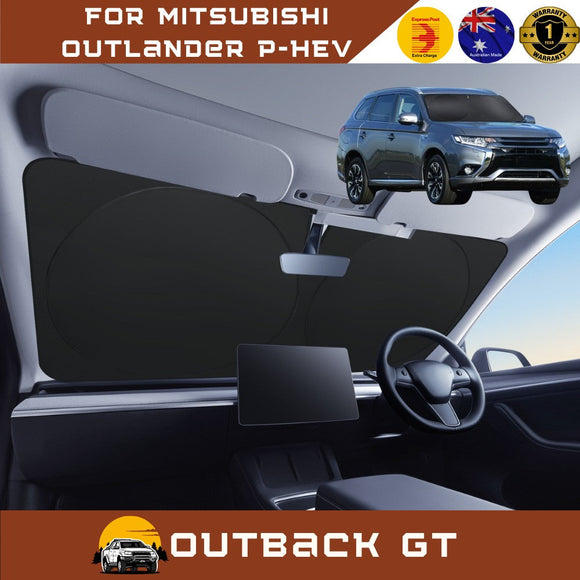 Front Windscreen Sun Shade for Mitsubishi Outlander P-HEV 2013 - 2020 - Standard 150 x 85 cm - Black