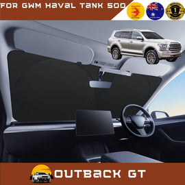 Front Windscreen Sun Shade for GWM Haval Tank 500 2024 - Current - Standard 150 x 85 cm - Black