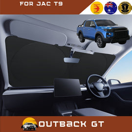 Front Windscreen Sun Shade for JAC T9 2024 - Current - Standard 150 x 85 cm - Black